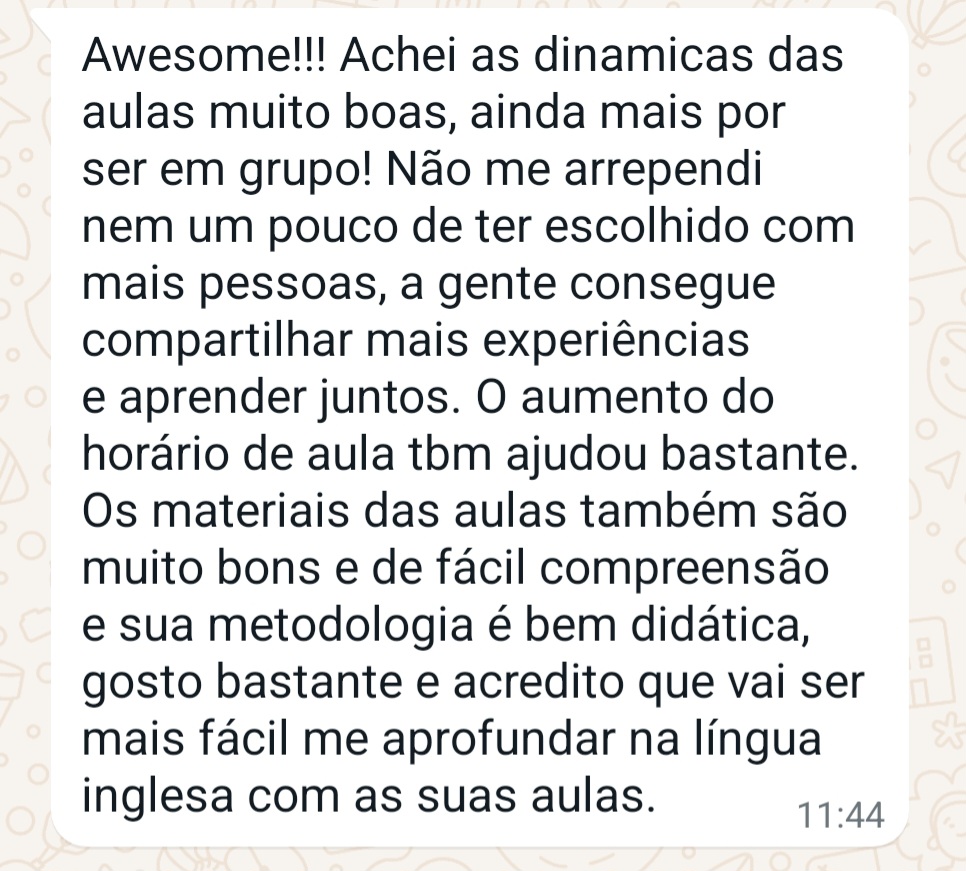 Depoimento Vox English